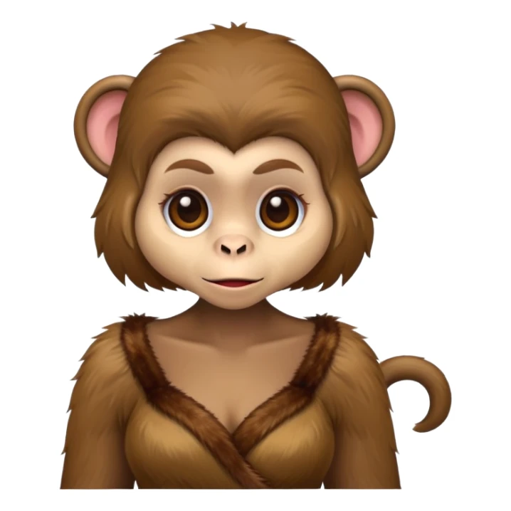 monkey wearing makeup and a dress sticker