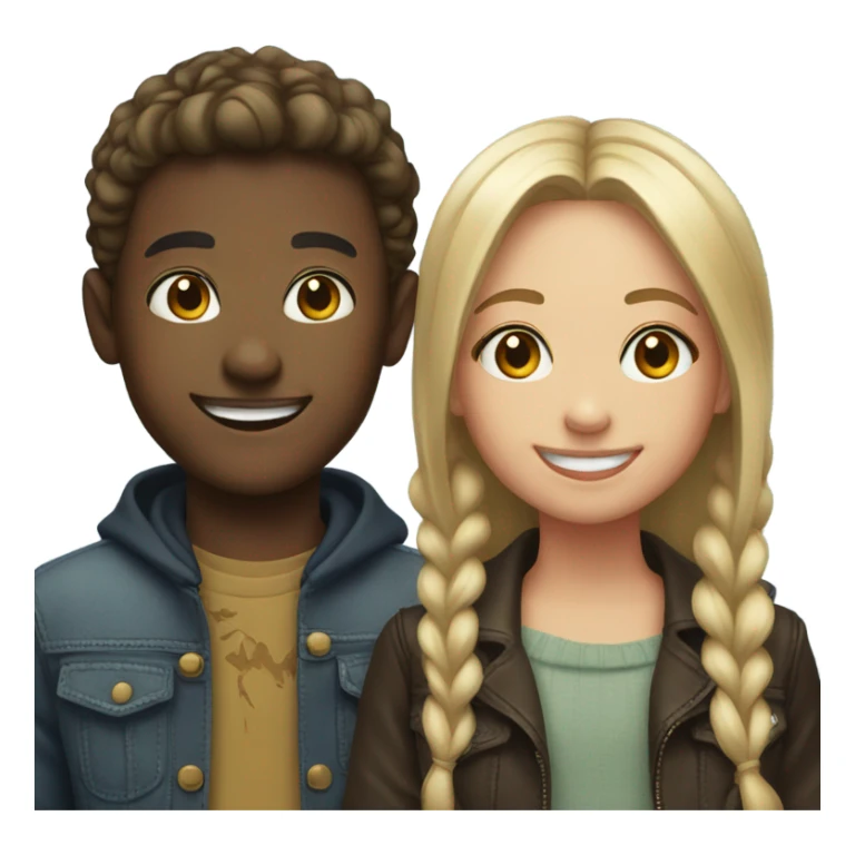 boy and girl with smiles and style sticker