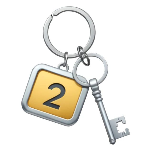 una llave con un llavero que diga C21 sticker