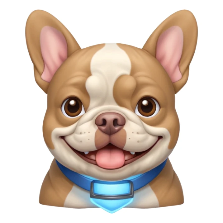blue tan french bulldog smiling sticker