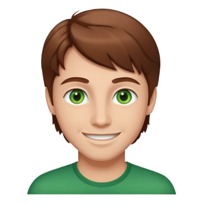 Denis daily with green eyes, brown hair sticker