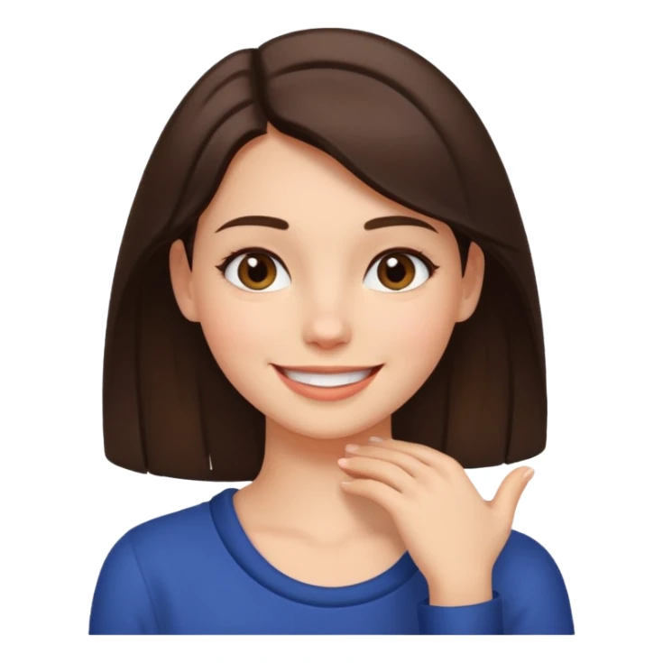 Brunette girl with hand on around neck sticker