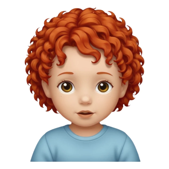 curly red hair baby sticker