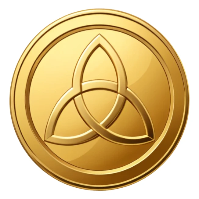 Gold coin with a triquetra on it sticker