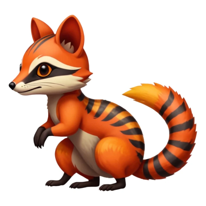Fiery Wicked Cool Hot Edgy Badass Civet-Numbat-Fox-Vernid-fusion-hybrid-creature sticker