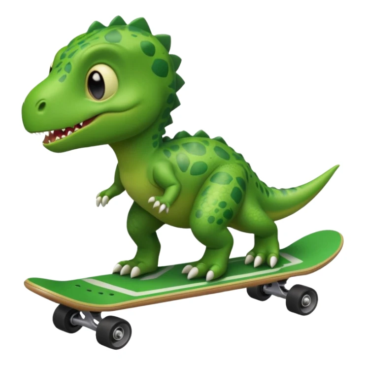 Baby dinosaur on a skateboard sticker