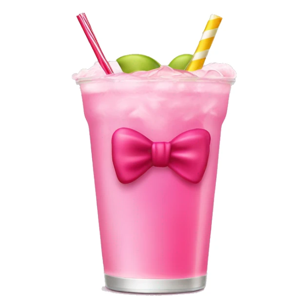 shirley temple drink with pink bow no face sticker