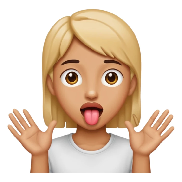 tongue out with hands on the side  sticker