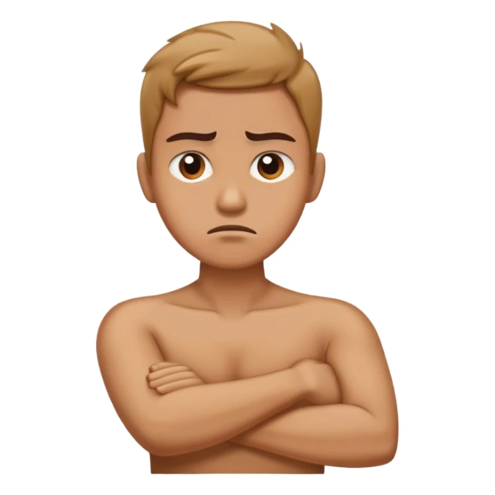 person holding their neck arms crossed looking mad sticker