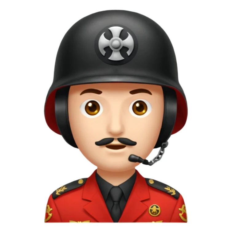 Eine Tomate mit Gesicht, armen, Beinen als Panzerkommandant sticker