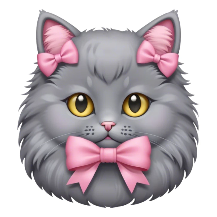 Pink bow with cat  sticker