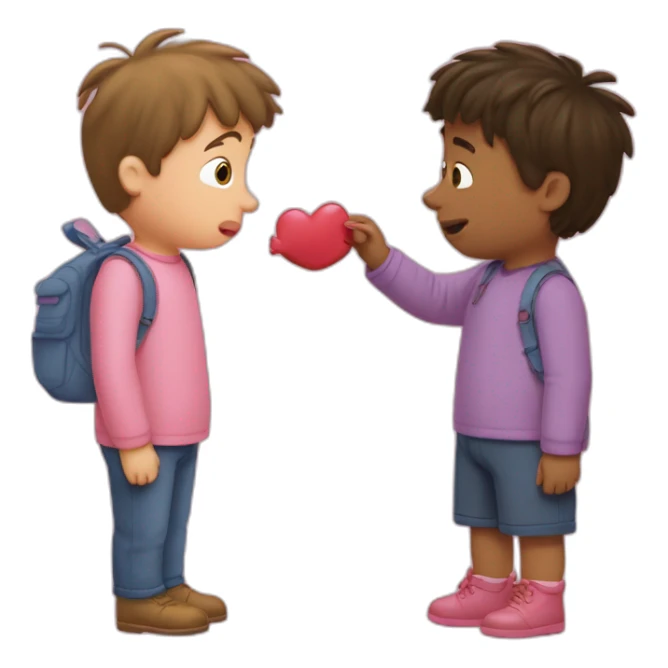 Eric qui fait un bisou à peppa pig sticker