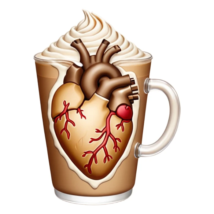 Anatomical heart, consists by iced latte  sticker