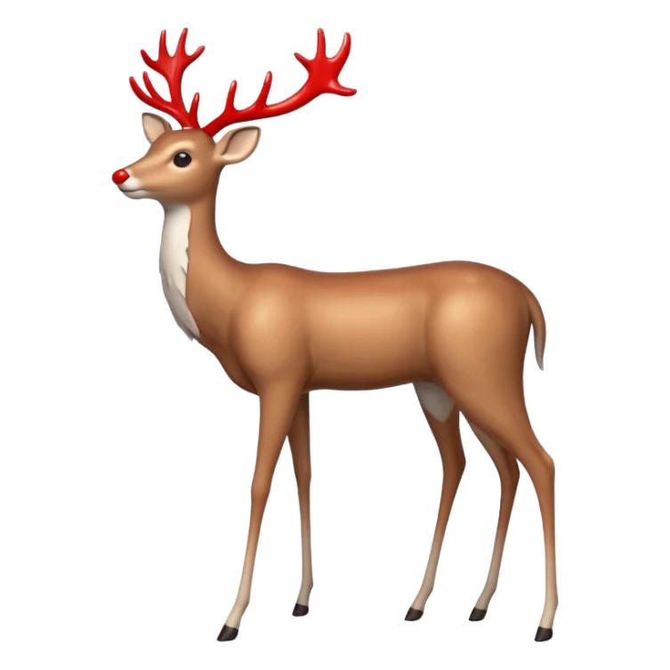 Deer decoration with two very Long legs and a red nose sticker
