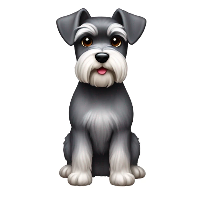 schnauzer miniatura de color sal y pimienta, orejas plantadas sticker