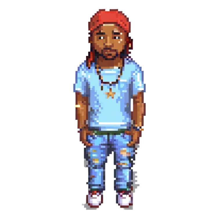 2Pac в полный рост, no background sticker