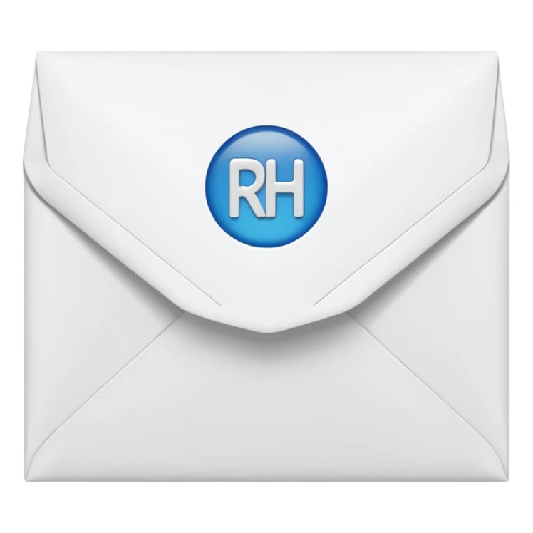 envelope with the word RCH on it to use in a business setting sticker