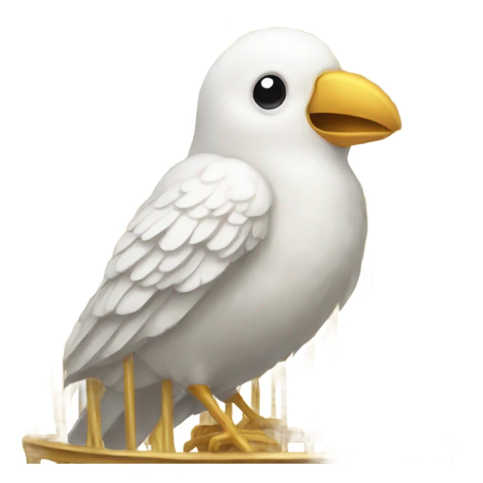 White bird in a golden cage sticker