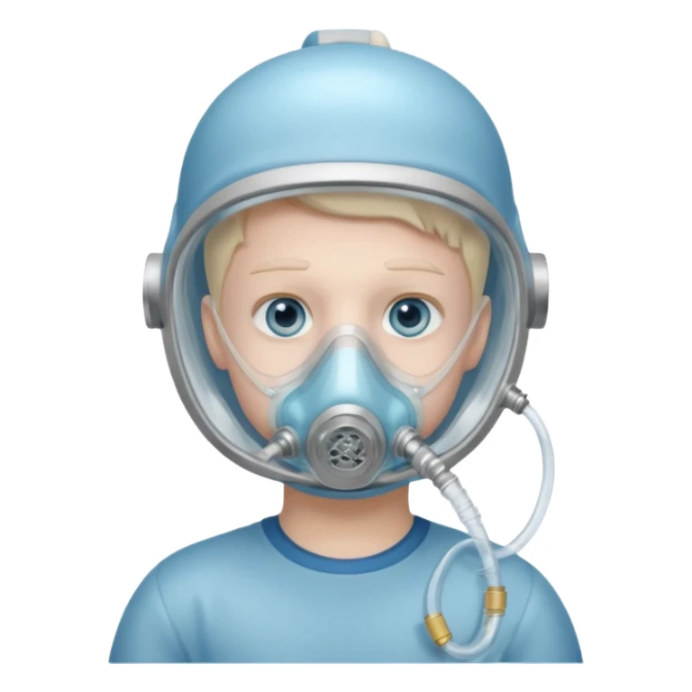 boy with oxygen mask for sea sticker