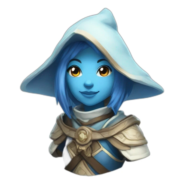 blue-skinned female miqo'te mage sticker