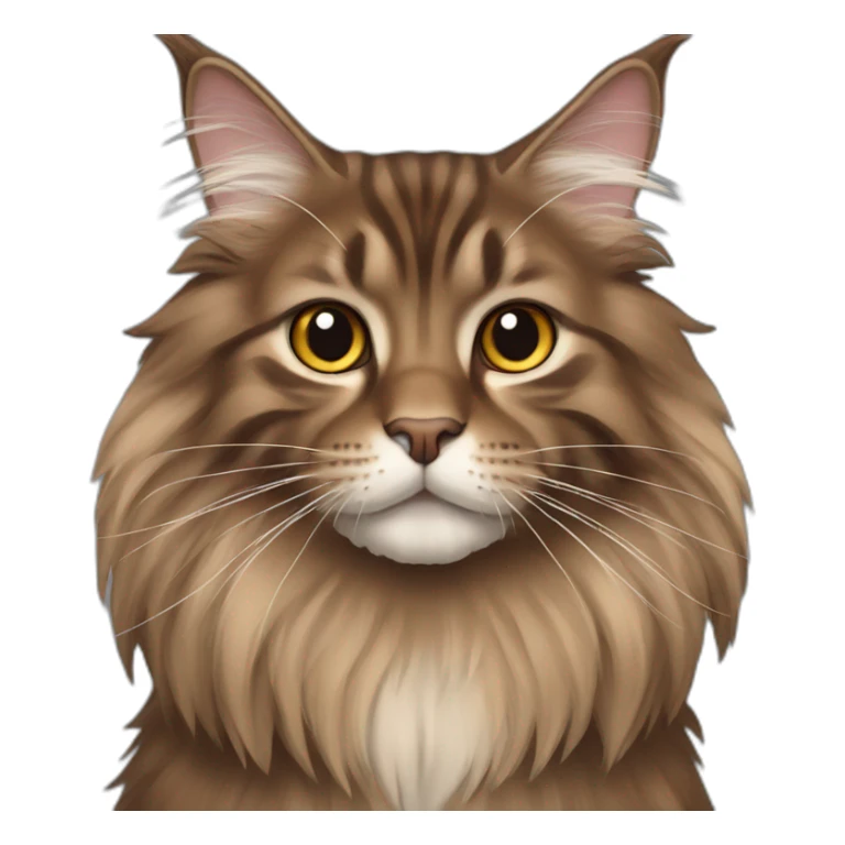 Brown maine coon cat sticker