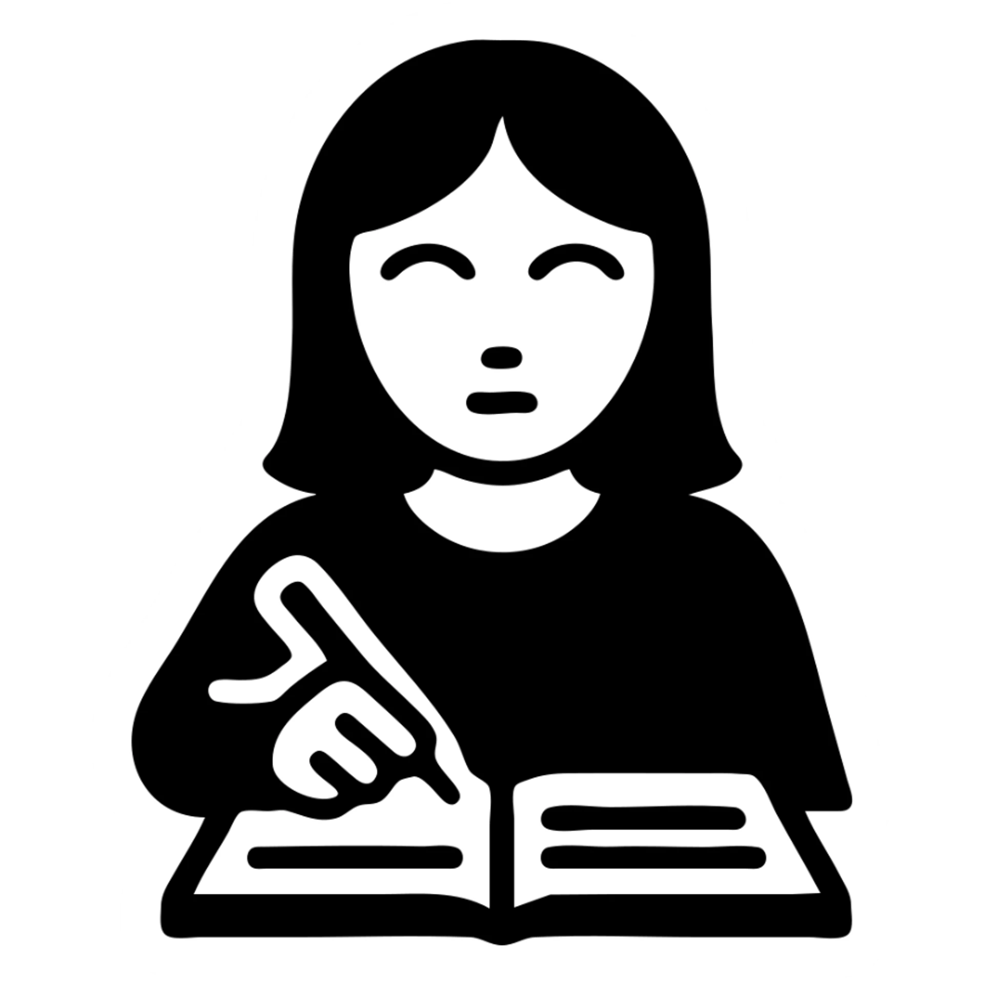 Beautiful girl with brown hair and blue eyes is writing a dissertation sticker
