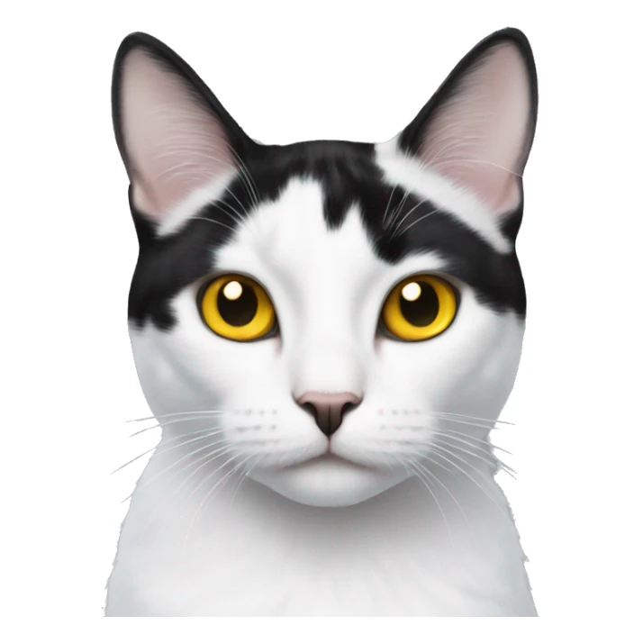 A white cat with big black spots and yellow eyes sticker