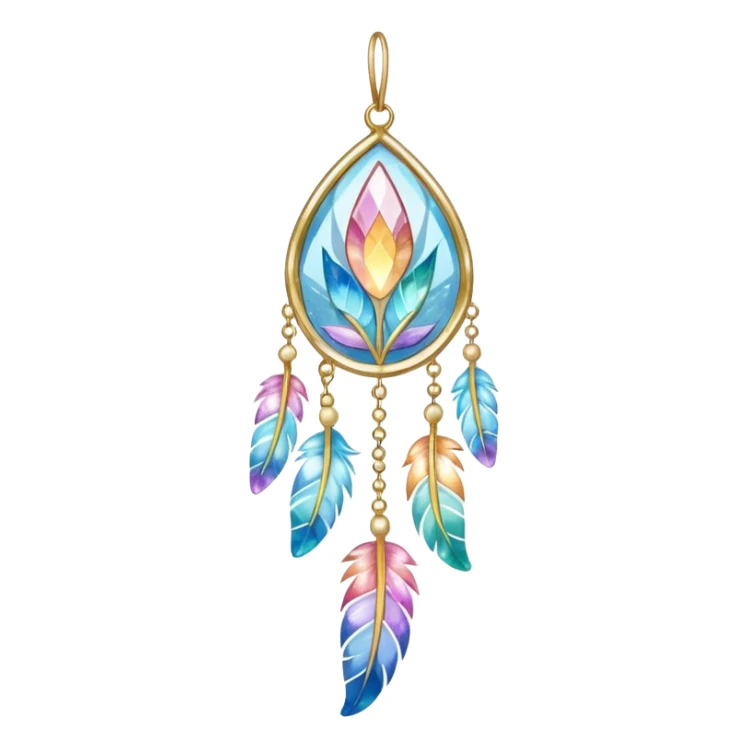 Pastel shiny glittery sparkly crystal feathery suncatcher sticker