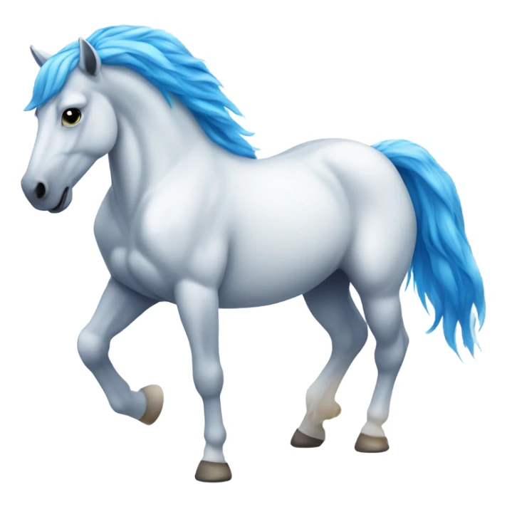 White horse with blue hair  sticker