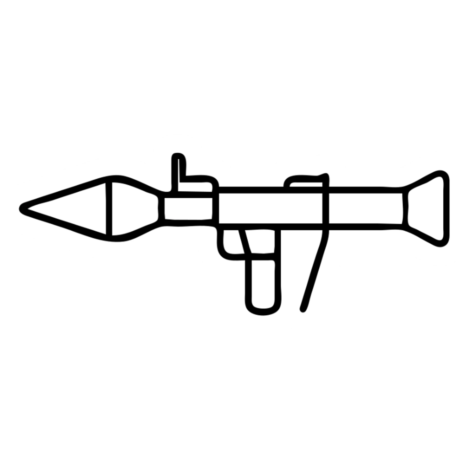 outlined icon of an anti-tank rocket launcher sticker