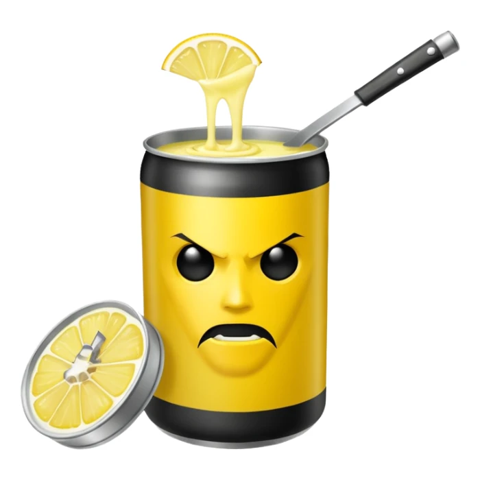 fai una lattina gialla e con un limone al centro rappresentando il estathe' limone lattina sticker