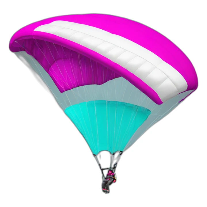 Paraglider cyan white and magenta sticker