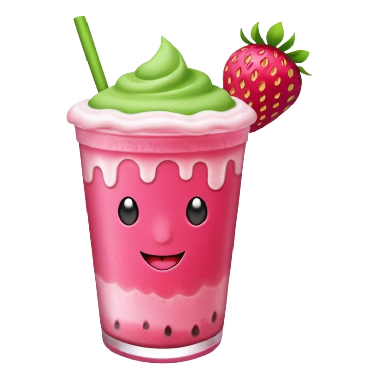 Strawberry iced matcha sticker