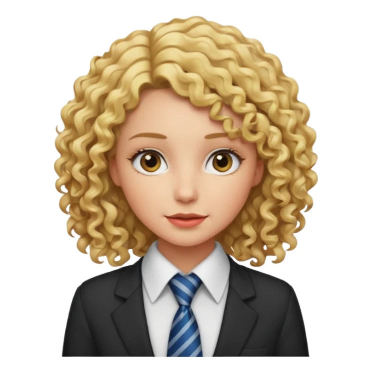 curly woman blonde with tie sticker