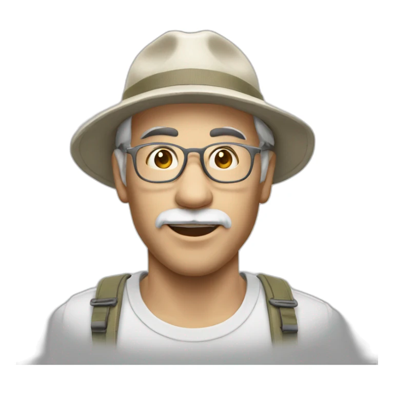 Homme blanc photographe de nature sticker