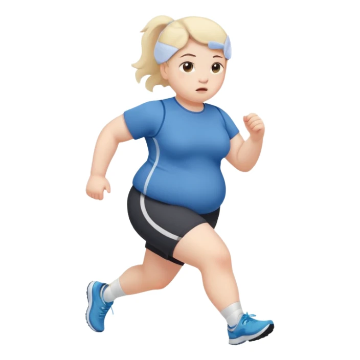 Sad fat girl running sticker