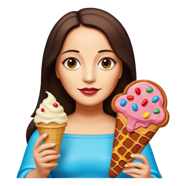 pop art neon Monalisa holding Melted spam meat ice cream pizza slice sticker