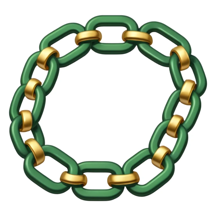 chain in golden and green colours sticker