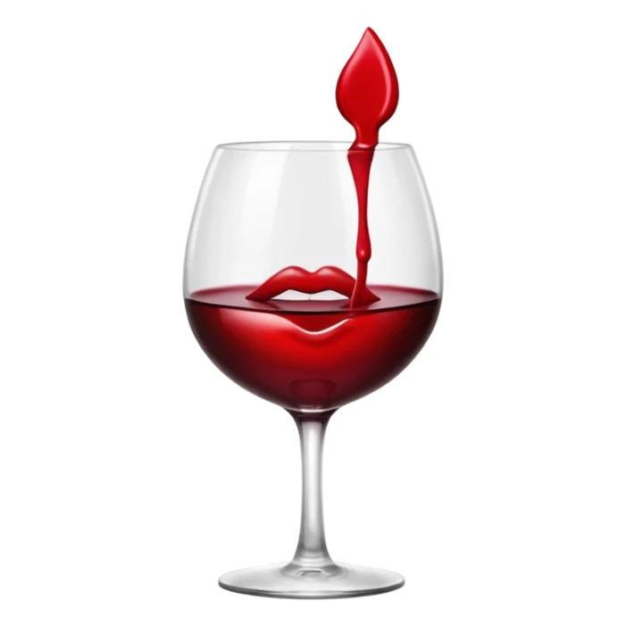 lipstick kiss on red wine glass sticker