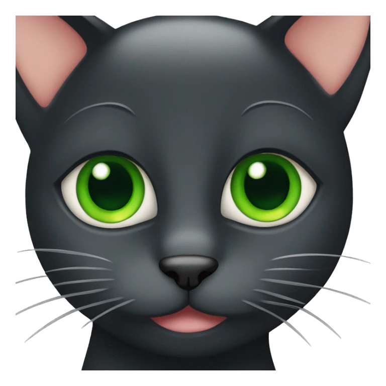 Black cat with big cheeks and green eyes  sticker
