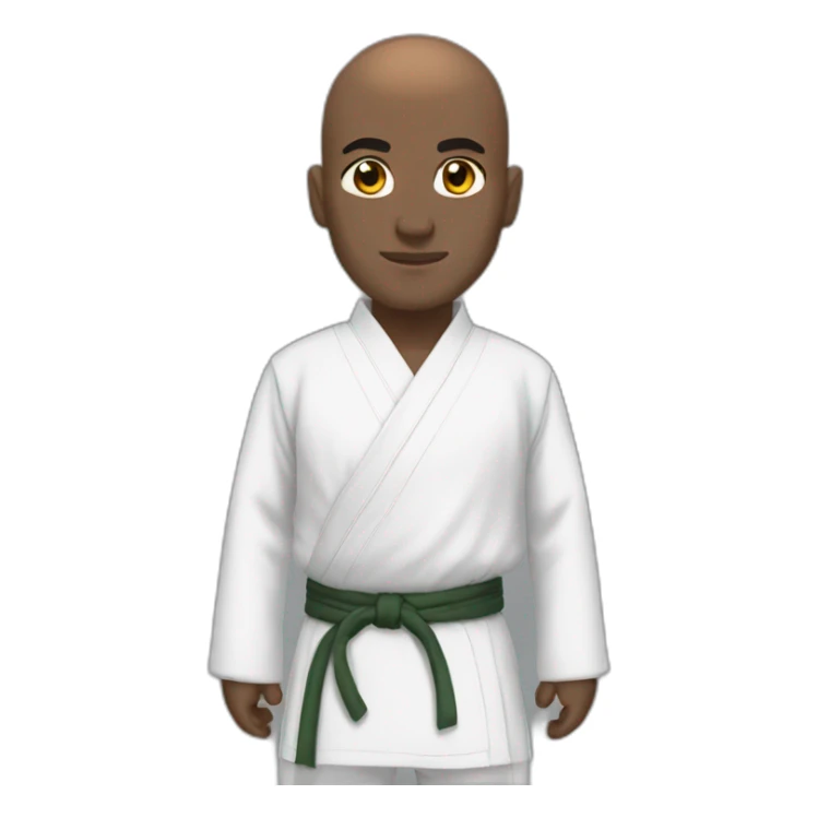 Bald Lebanese with dark skin in kata and dojo suit sticker