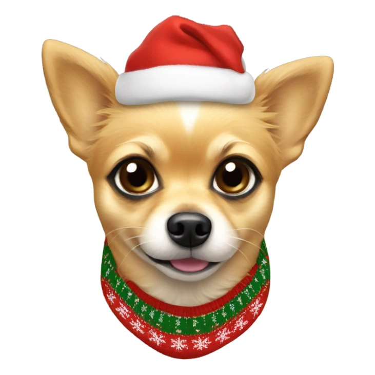 Pomeranian chihuahua mix wearing Christmas sweater sticker