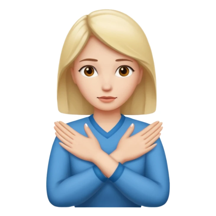 decision gesture women cross hands no Signal sticker