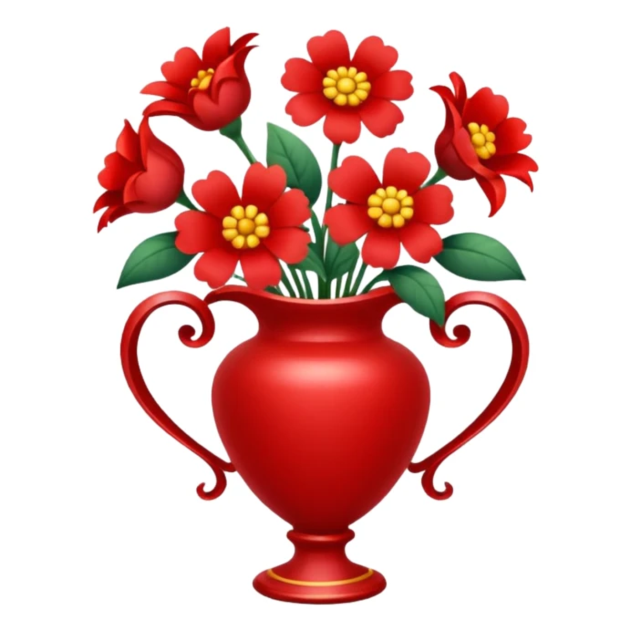 flower in a vase with decorative ribbon sticker