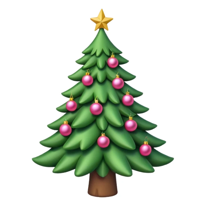 Cute christmas tree with pink decoration sticker