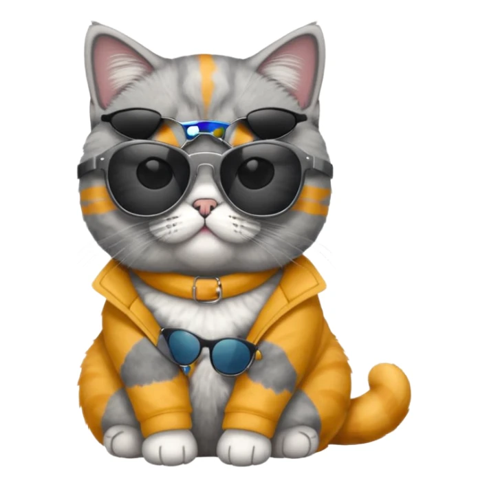 british shorthair cat with sunglasses sticker