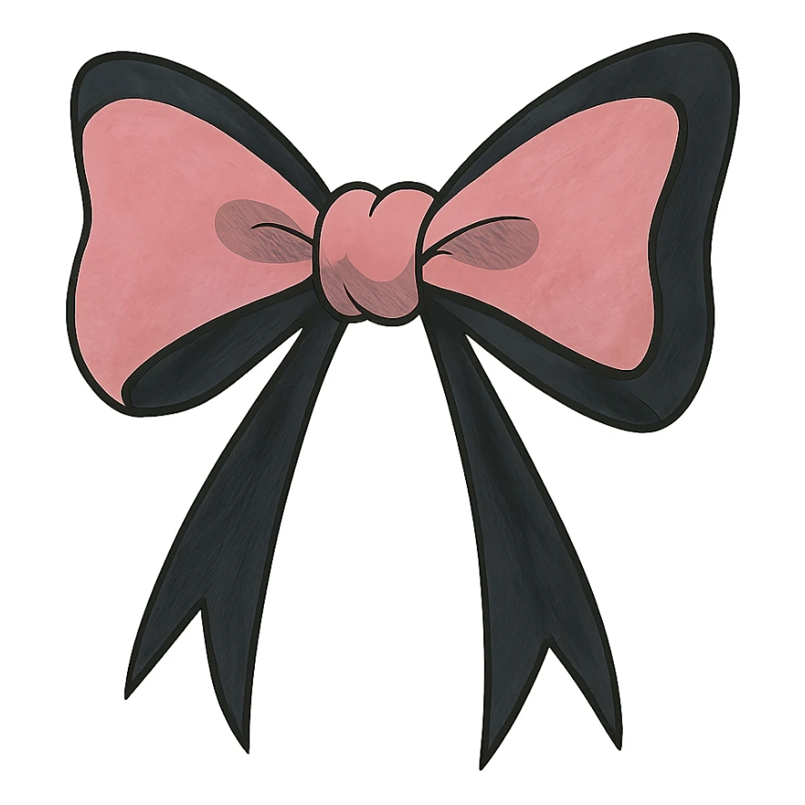 pink and black gothic bow sticker