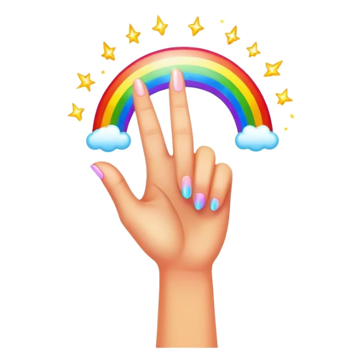 extremely zesty, flamboyant hand gesture with exaggerated pose, rainbow sparkles sticker