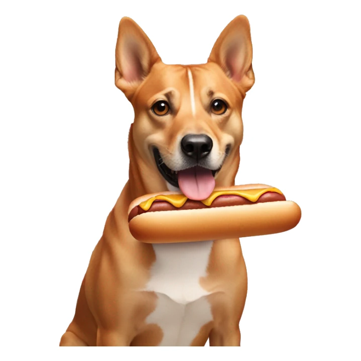 a dog eating a hot dog wearing heavy make up sticker