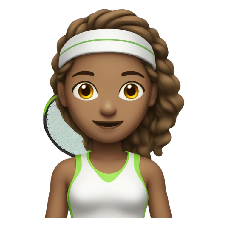 girl with brown hair play tennis sticker